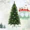 Green Pre-Lit Artificial Christmas Tree with LED Lights, Red Berries and Hinged Branches